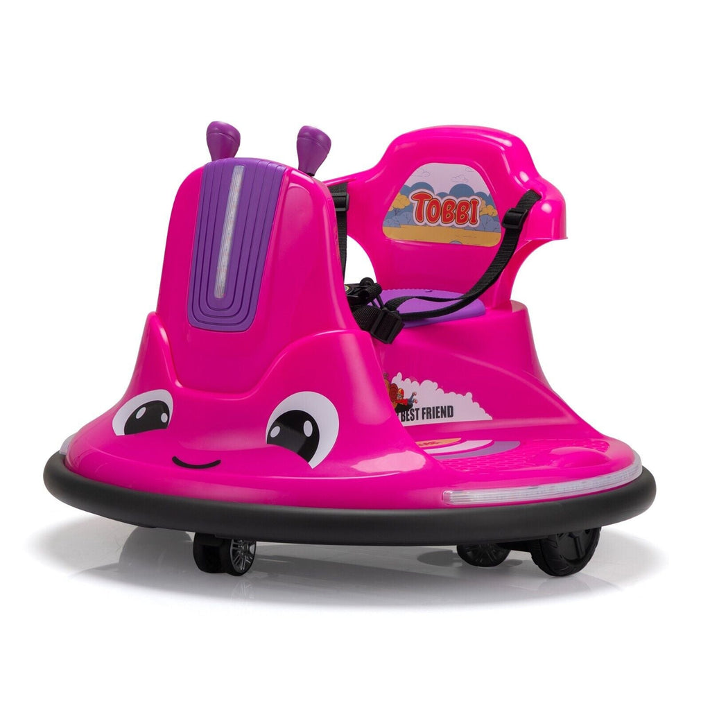 TOBBI Snail Shaped 12v Electric Ride On for Toddlers - Rosy+Light