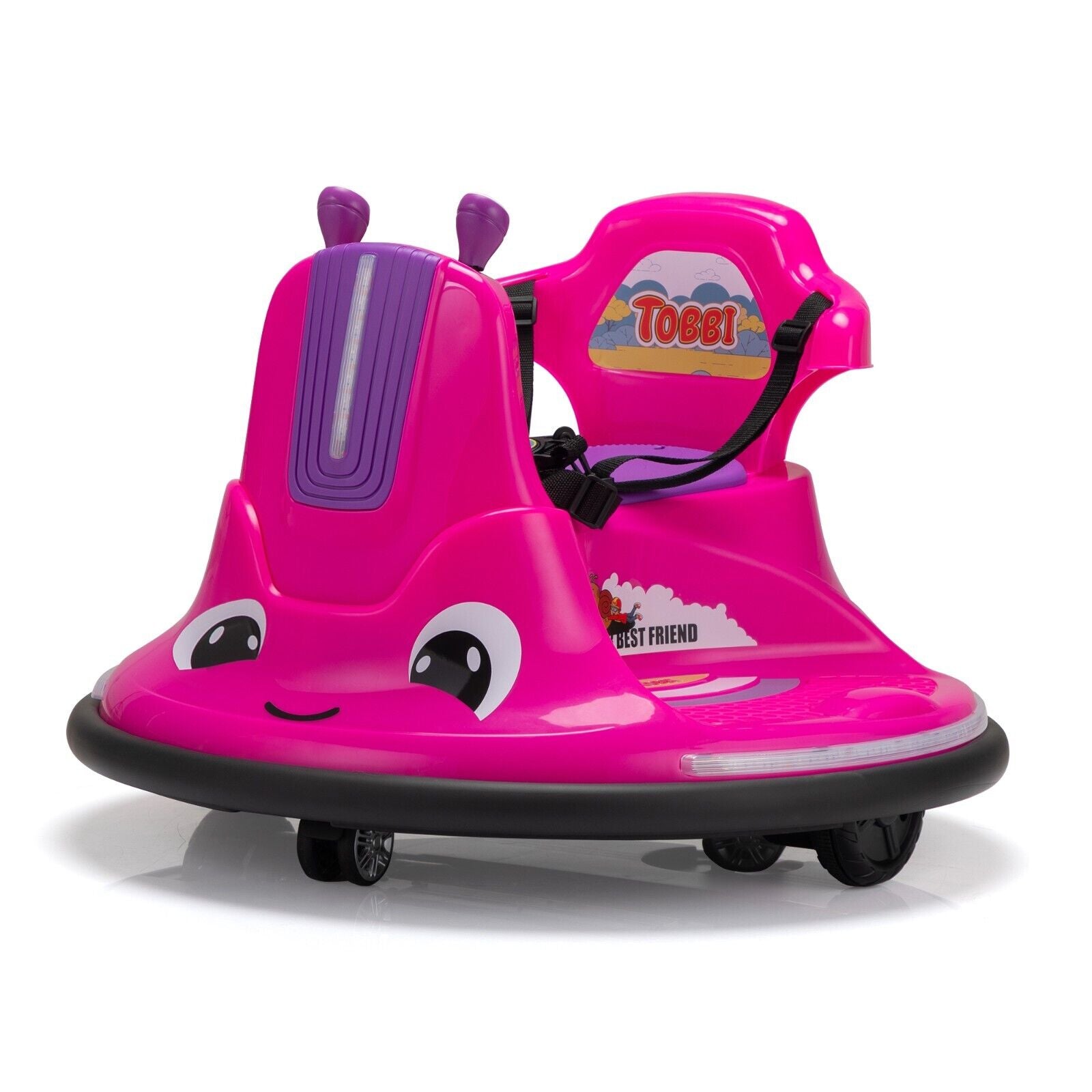 TOBBI 360° Degree Electric Snail Ride-On Toy for Toddlers - 12v Bumper Car in Fun Shape