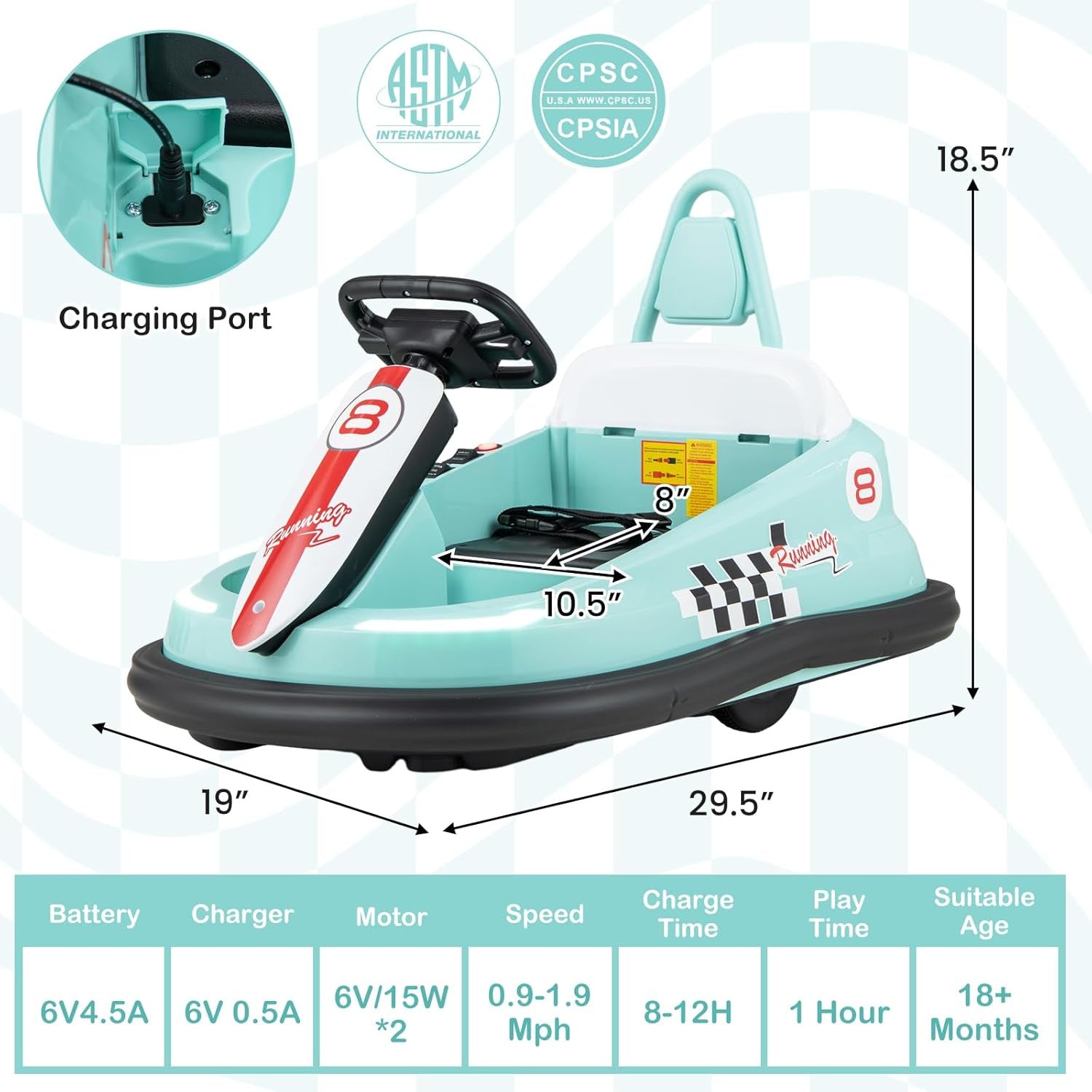 Battery-Powered Toddler Ride-On Bumper Car with Steering Wheel and Bumping Feature