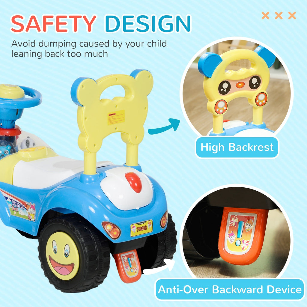 Toddler Push Foot-to-Floor Sliding Ride-On Car for Kids Blue