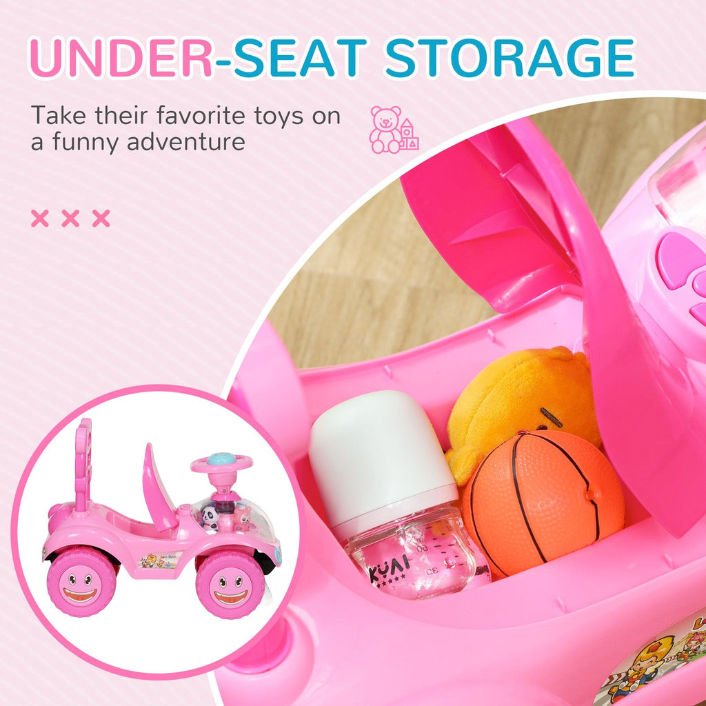 Toddler Push and Ride Foot-to-Floor Sliding Car for Kids Pink