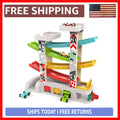 Toddler Race Track Set with Four Cars Promotes Cooperative Play and Learning