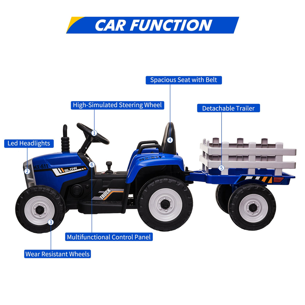 Electric Remote Control Ride-On Car for Toddlers Ages 3-6 Battery Powered