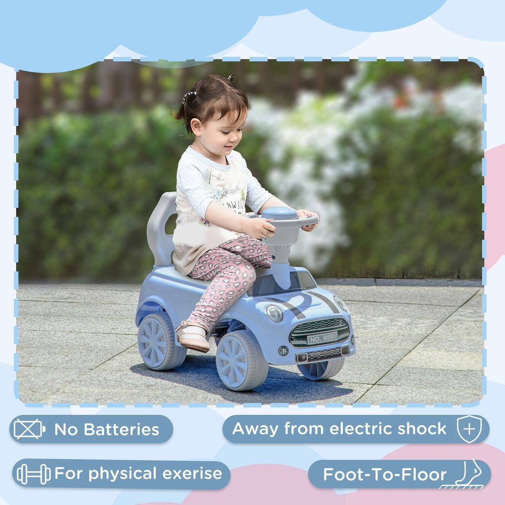 Toddler Ride-On Foot-to-Floor Sliding Car Toy in Light Blue