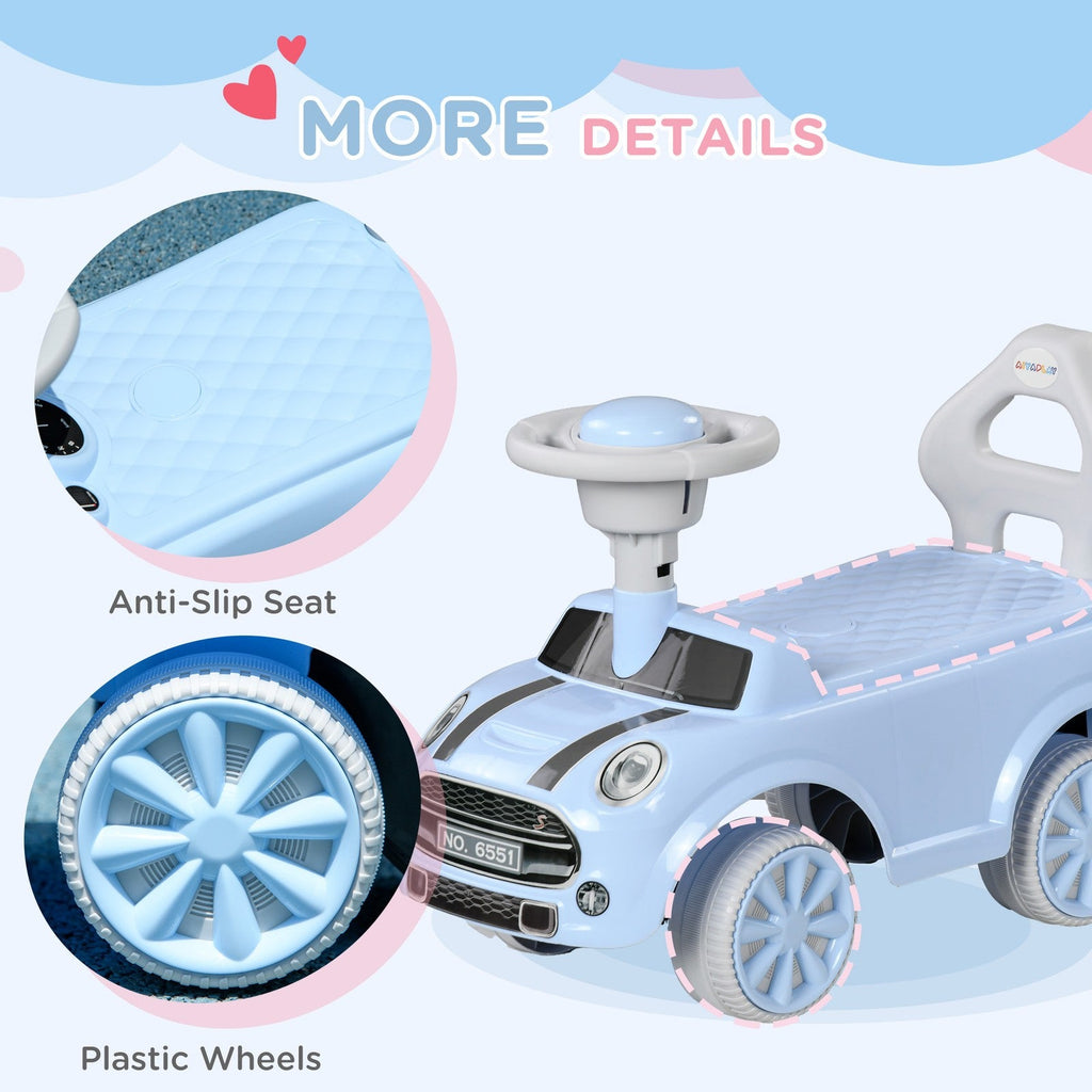 Toddler Ride-On Foot-to-Floor Sliding Car Toy in Light Blue