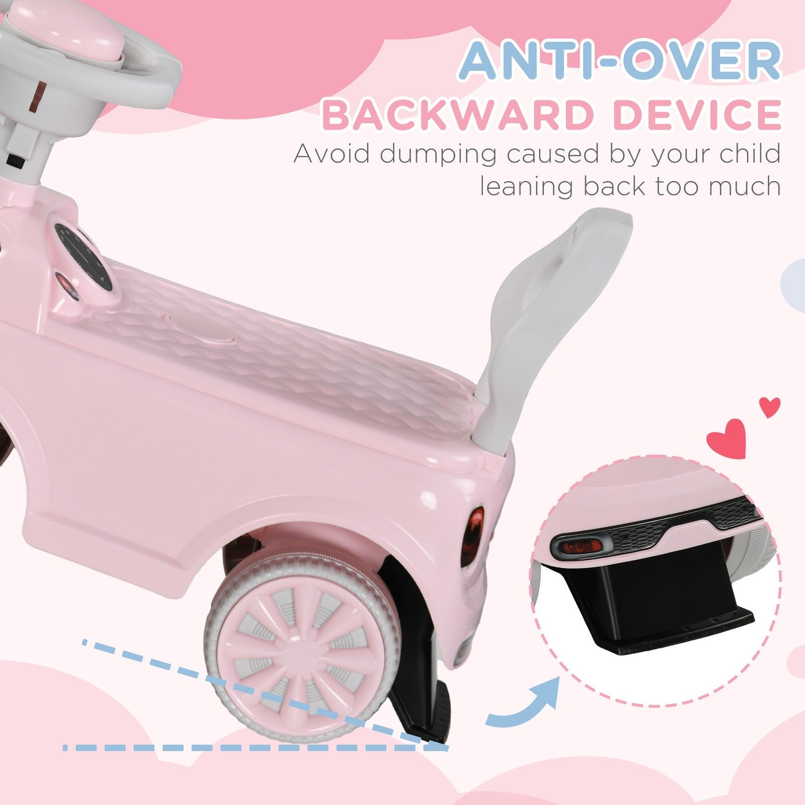 Pink Toddler Ride-On Foot-to-Floor Sliding Car Toy
