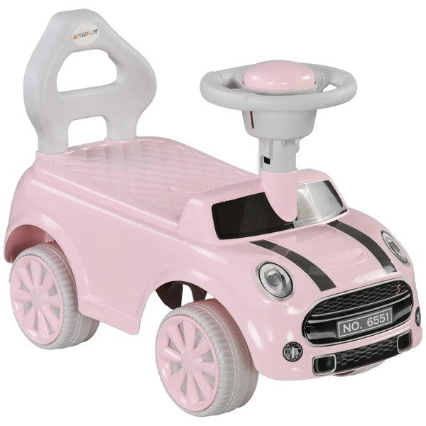 Pink Toddler Ride-On Toy with Horn and Safety Features for Ages 18-36 Months