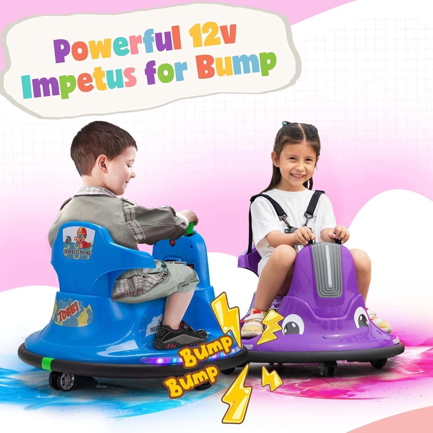 12V Electric Snail-Shaped Ride-On Bumper Car for Toddlers with Remote Control