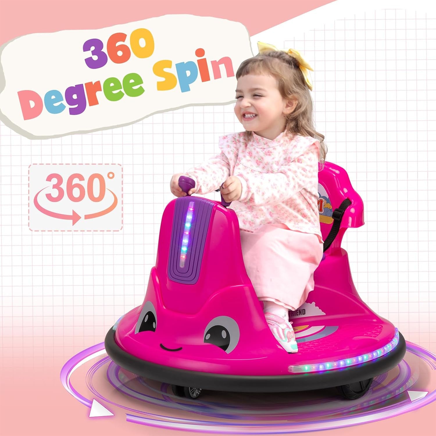 12V Electric Snail-Shaped Ride-On Bumper Car for Toddlers with Remote Control