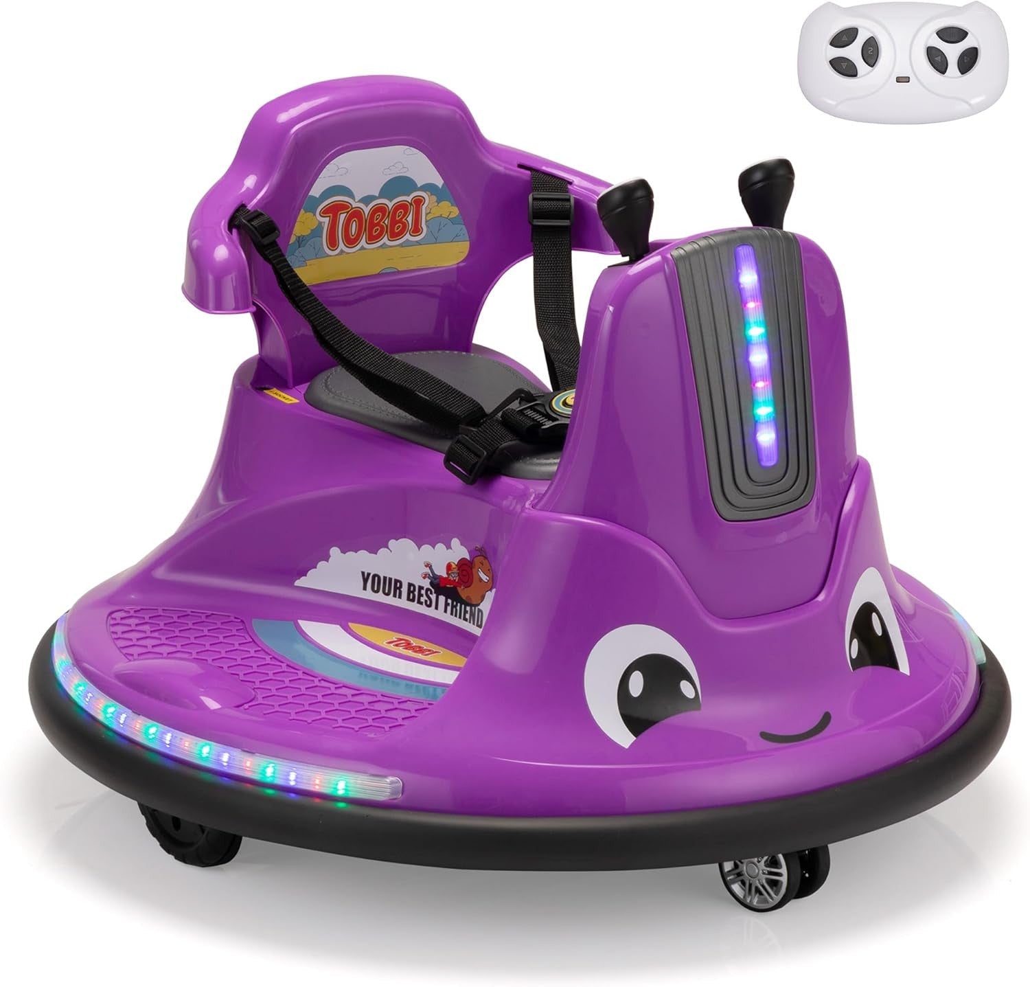 12V Electric Snail-Shaped Ride-On Car for Toddlers with Remote Control