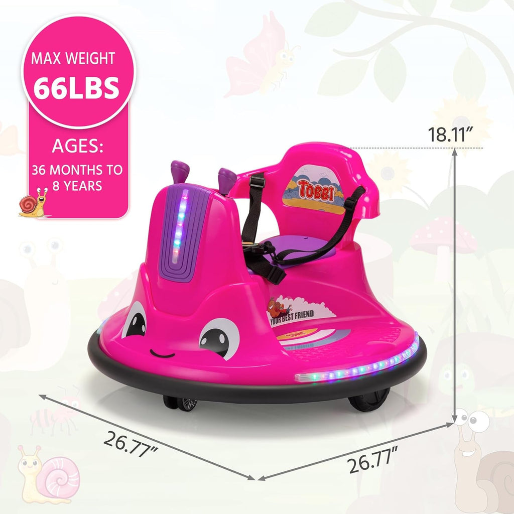 12V Electric Snail-Shaped Ride-On Car for Toddlers with Remote Control