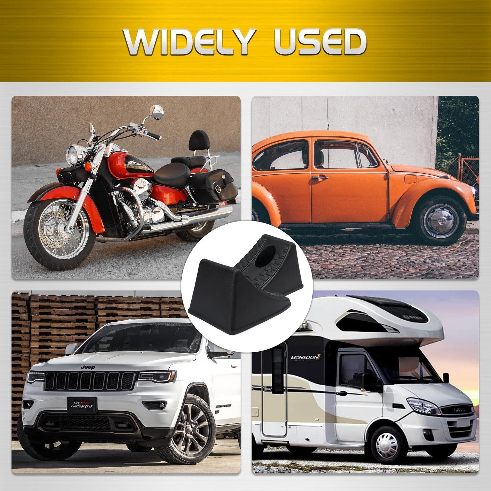 Heavy Duty 8 Inch Wheel Chocks and Wedges for Cars, Travel Trailers, and RVs