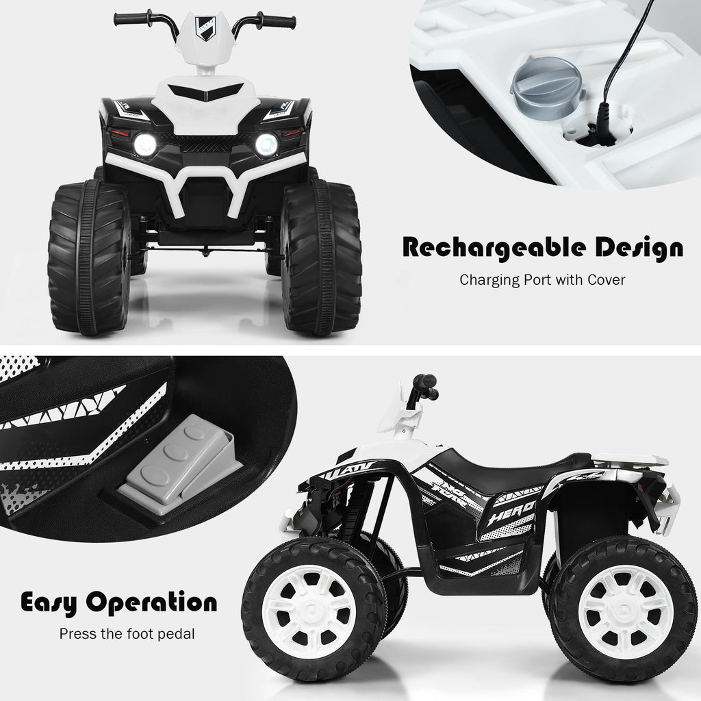 12V Electric Kids Quad ATV Ride-On Car with LED Lights