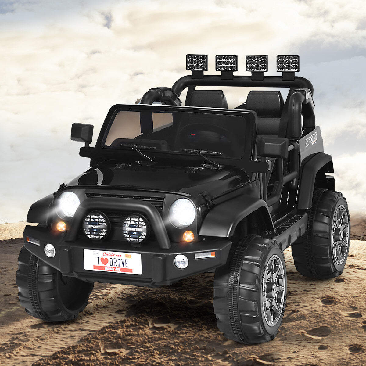 12V Electric Kids Ride-On Jeep Truck with Remote Control Toy Car