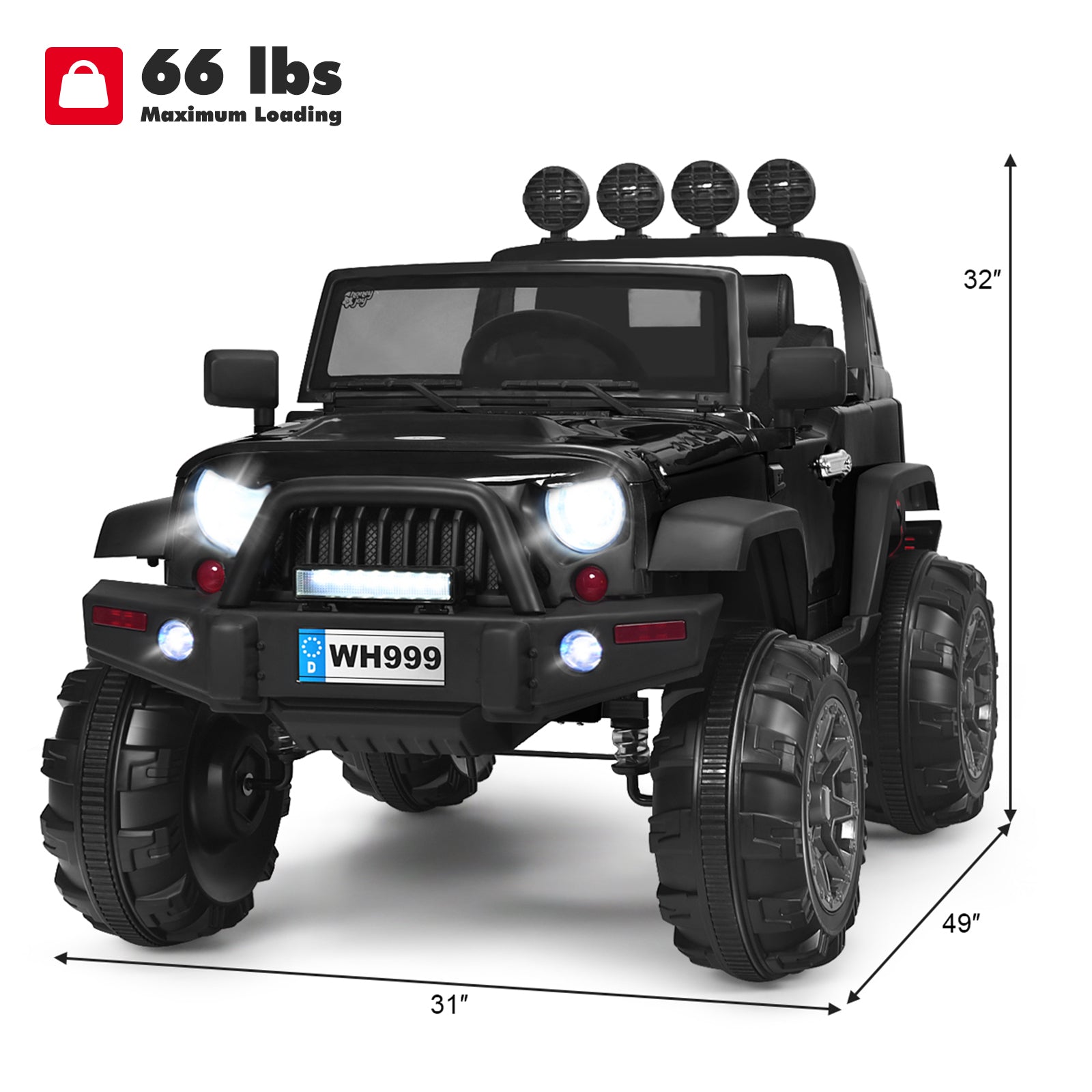 12V Kids Electric Ride-On Truck with 2.4GHz Remote Control