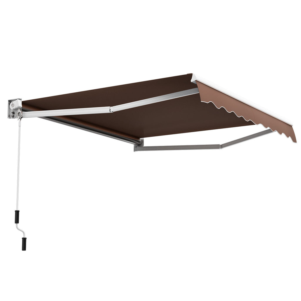 8' x 6.6' Retractable Awning with Aluminum Frame and Sun Water Protection PA Fabric