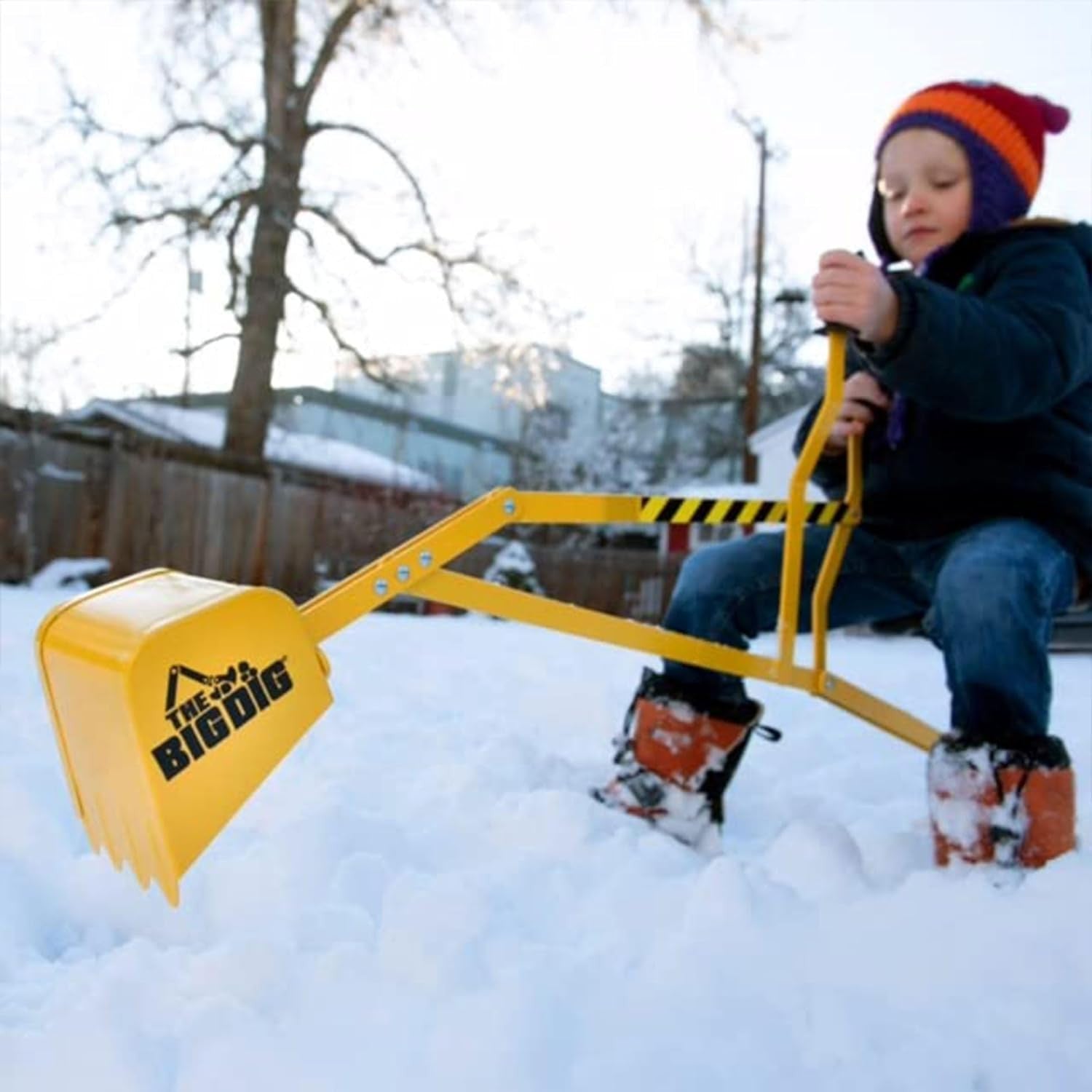 Kids Ride-On Excavator Sand Digger with 360° Rotating Base, Ages 3 and Up, Yellow