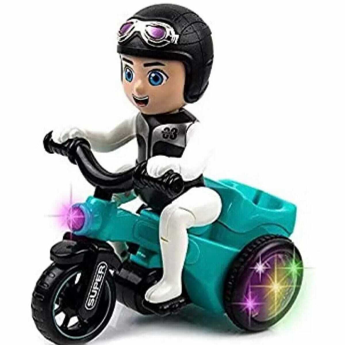 Stunt Bicycle Toy with 360-Degree Rotation, Light Effects, and Sound for Kids