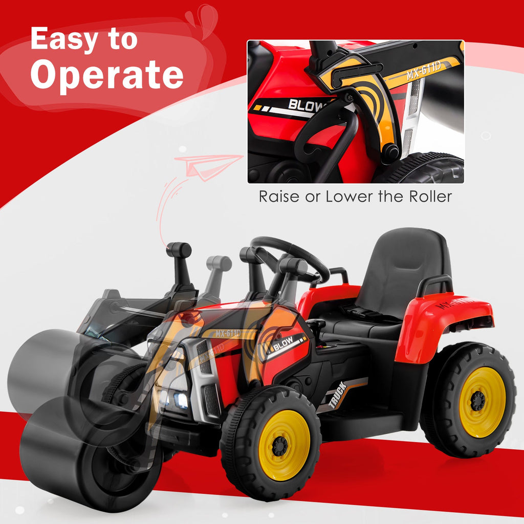12V Electric Tractor with Remote Control, Music, and LED Lights for Kids