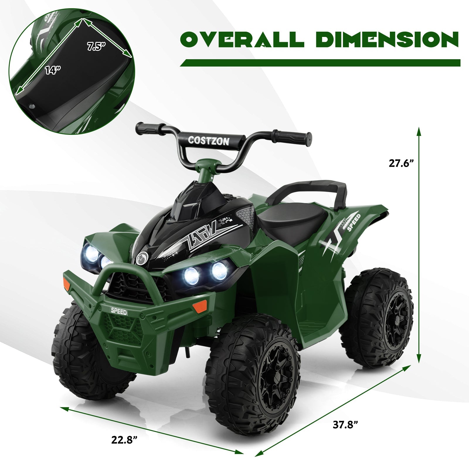 ATV-Inspired 12V Battery Powered Ride-on Toy Car for Kids in Eye-Catching Colors