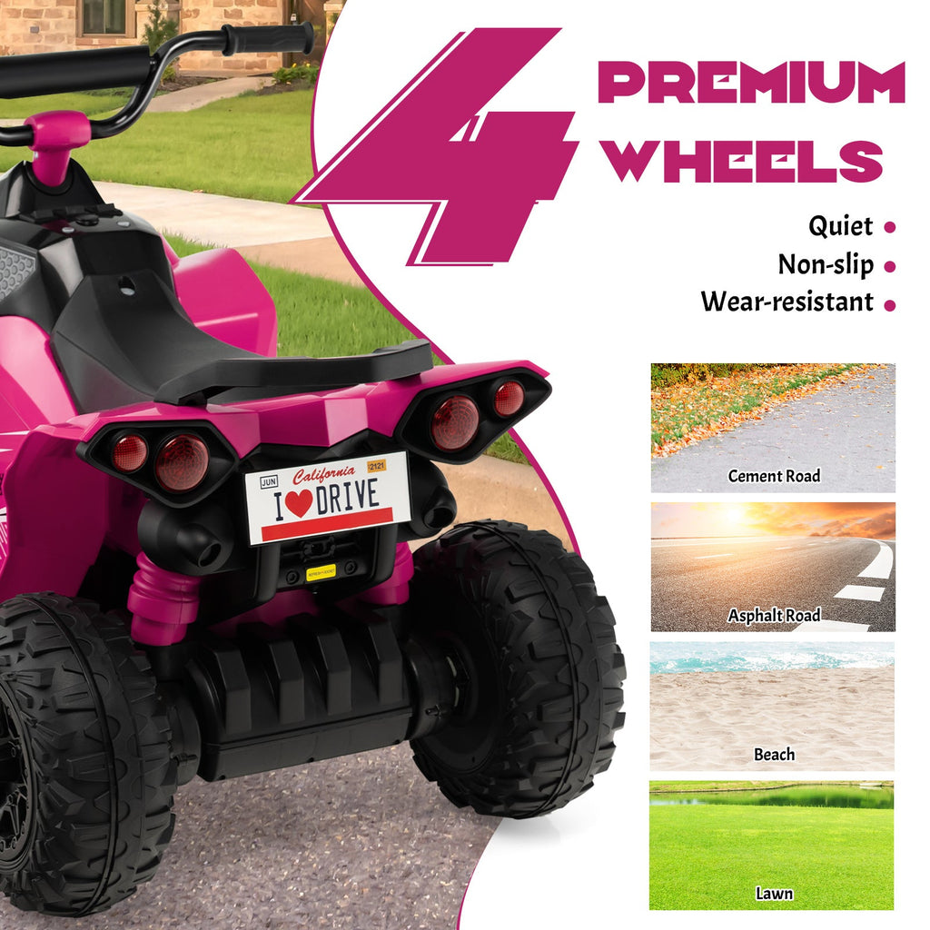 ATV-Inspired 12V Battery Powered Ride-on Toy Car for Kids in Eye-Catching Colors