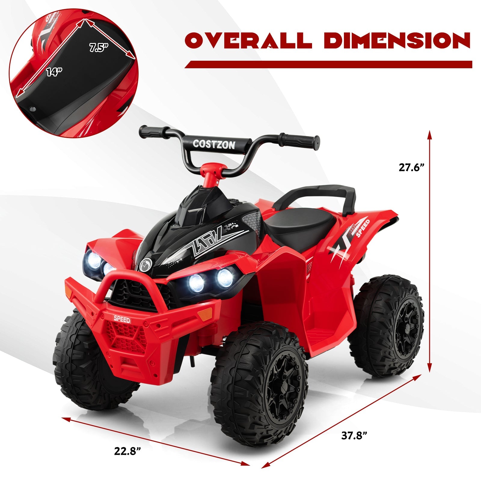 ATV-Inspired 12V Battery Powered Ride-on Toy Car for Kids in Eye-Catching Colors