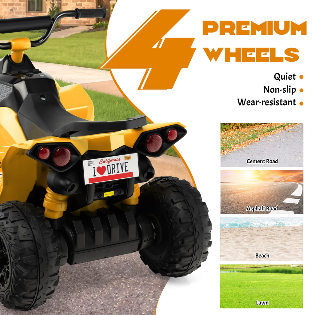 ATV-Inspired 12V Battery Powered Ride-on Toy Car for Kids in Eye-Catching Colors