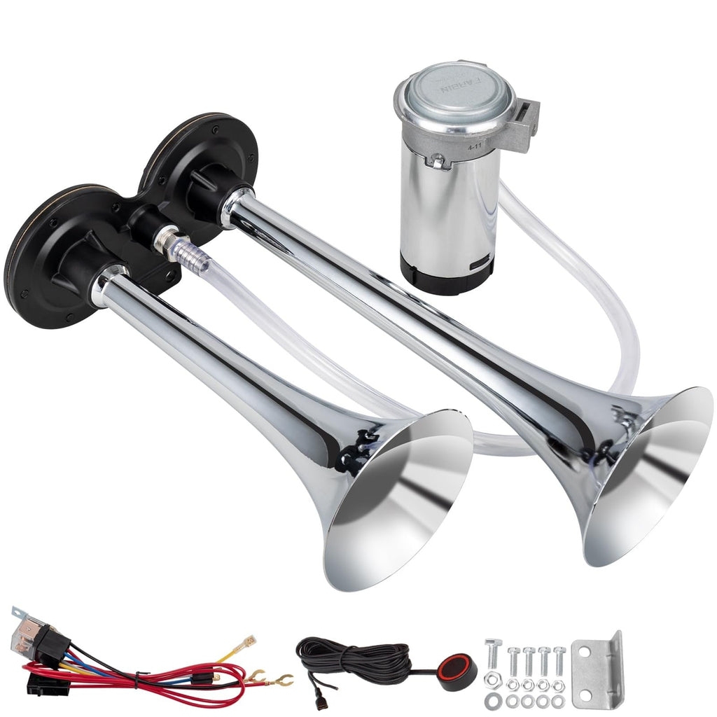 12V Air Horn Kit for Car Truck Motorcycle with Loud Train Sound