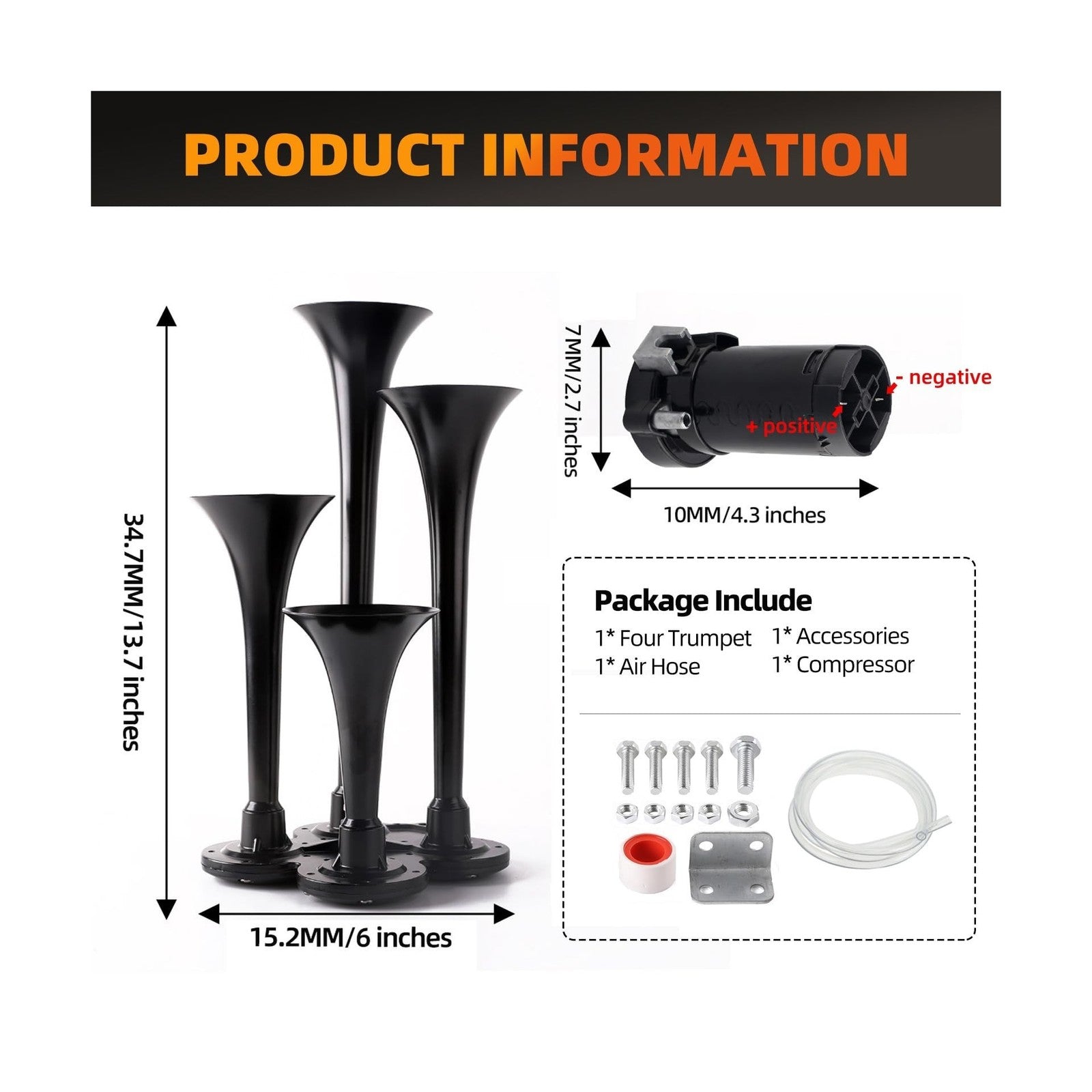 Train Horn Kit with Compressor – Ultra Loud Air Horn for Vehicles