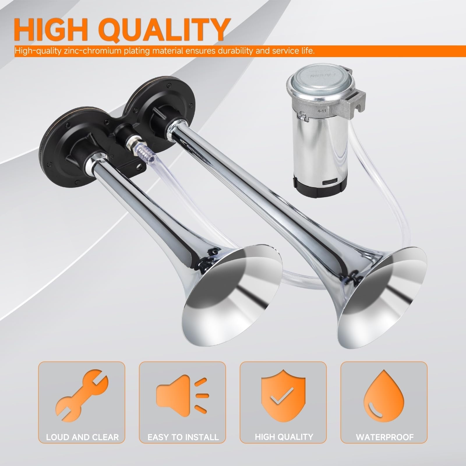 12V 150dB Loud Air Train Horn Kit for Trucks and Cars