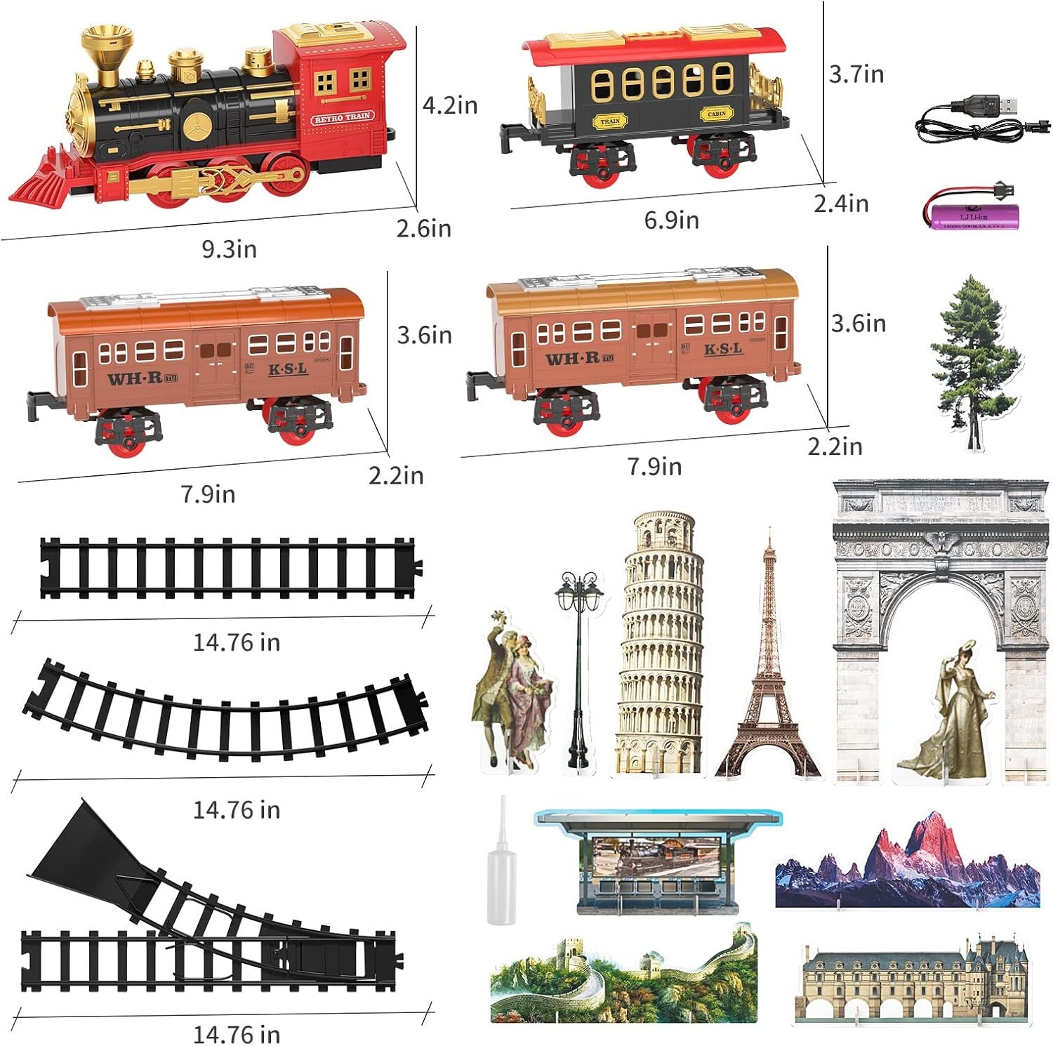 Toddler Train Set with Steam Engine, Cargo Car, and Extended Track for Ages 3-5