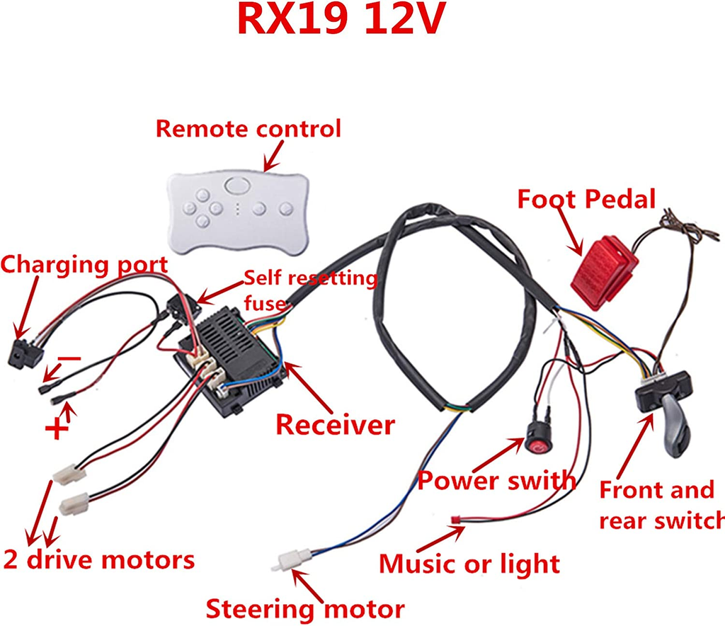 Transform Your Child's Ride with the 12V DIY Modified Car Harness and Remote Control Circuit Set
