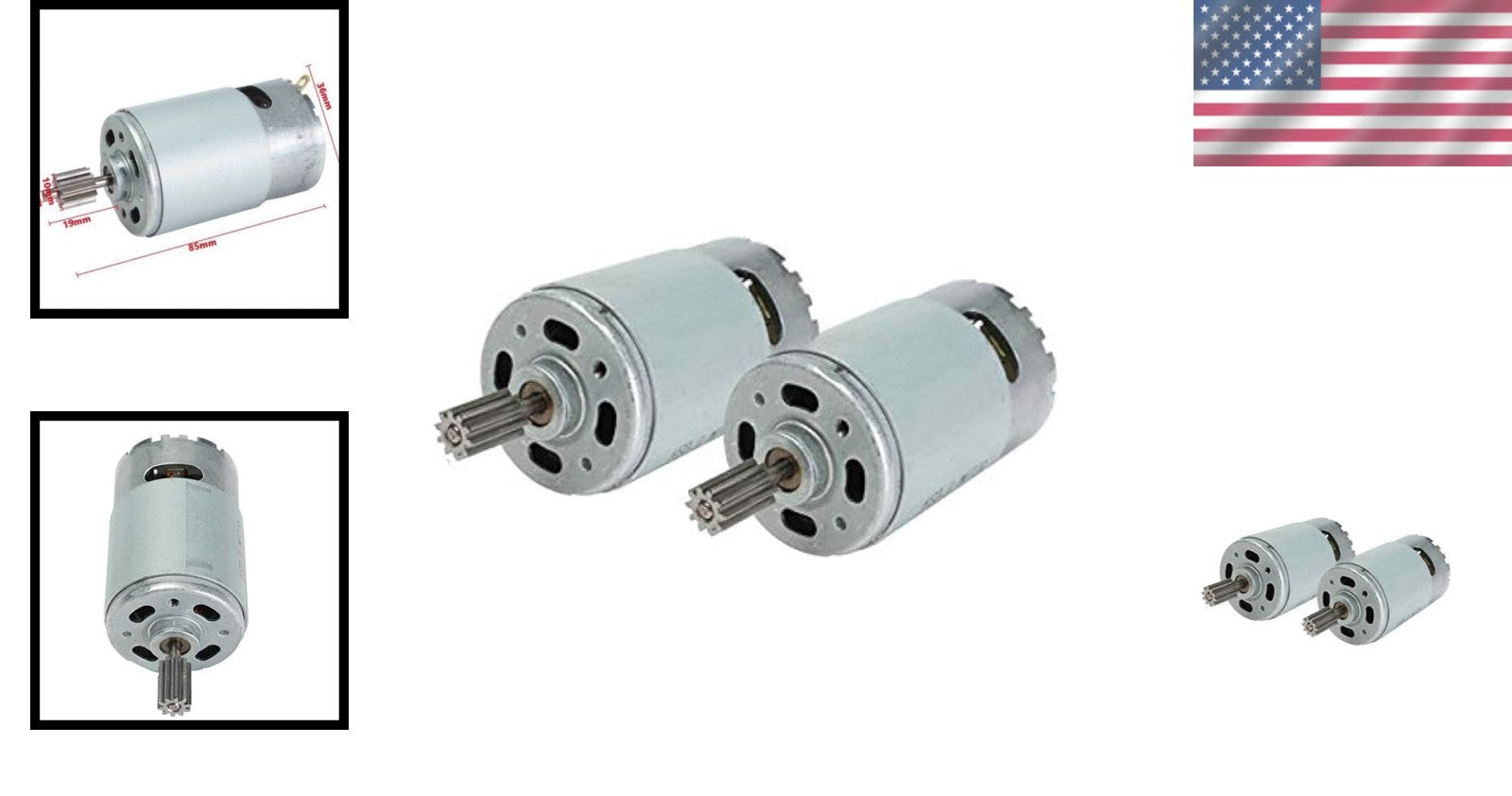 24V RS550 Electric Motors for Kids' Ride-On Toys – 2 Pack