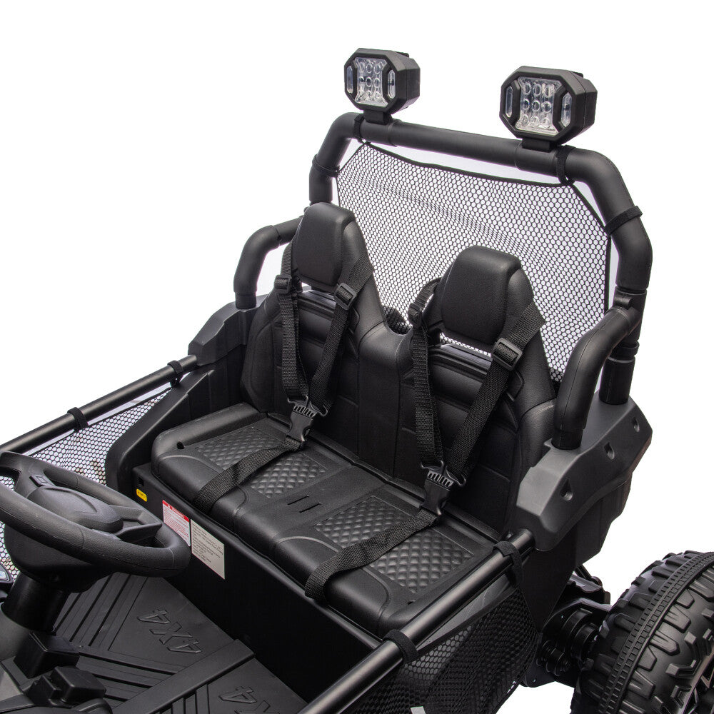 Two-Seater Kids Ride-On with Parental Remote Control, Rear Searchlight, and Bluetooth MP3 for Ages 3+