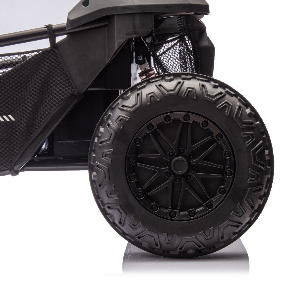 Two-Seater Kids Ride-On with Parental Remote Control, Rear Searchlight, and Bluetooth MP3 for Ages 3+