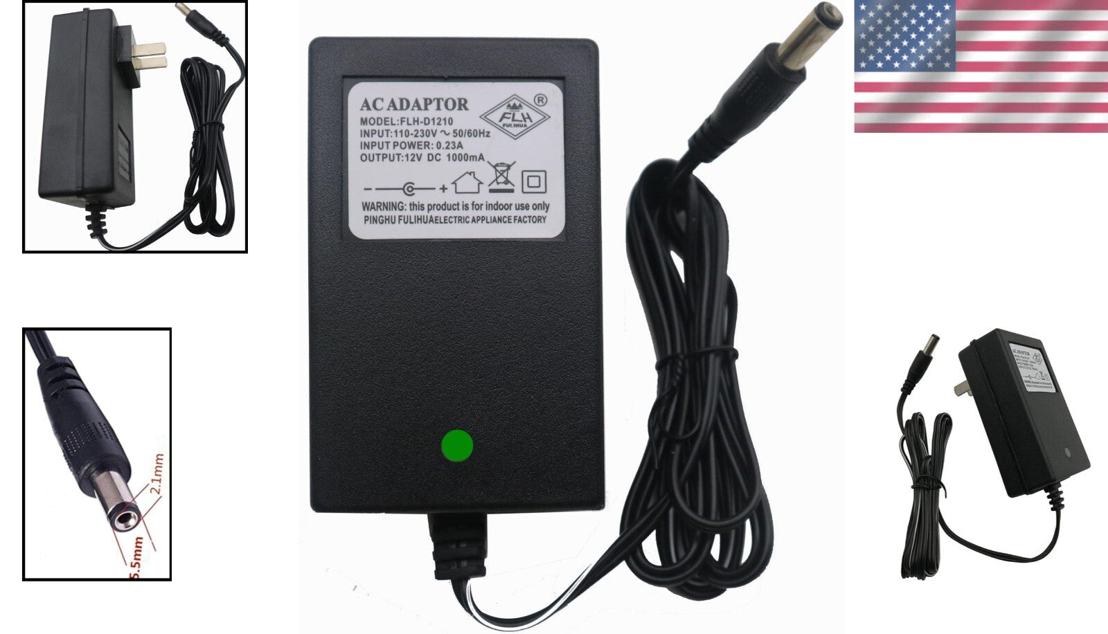 Universal 12V Ride-On Car Adapter with Fast Charging and Overload Protection