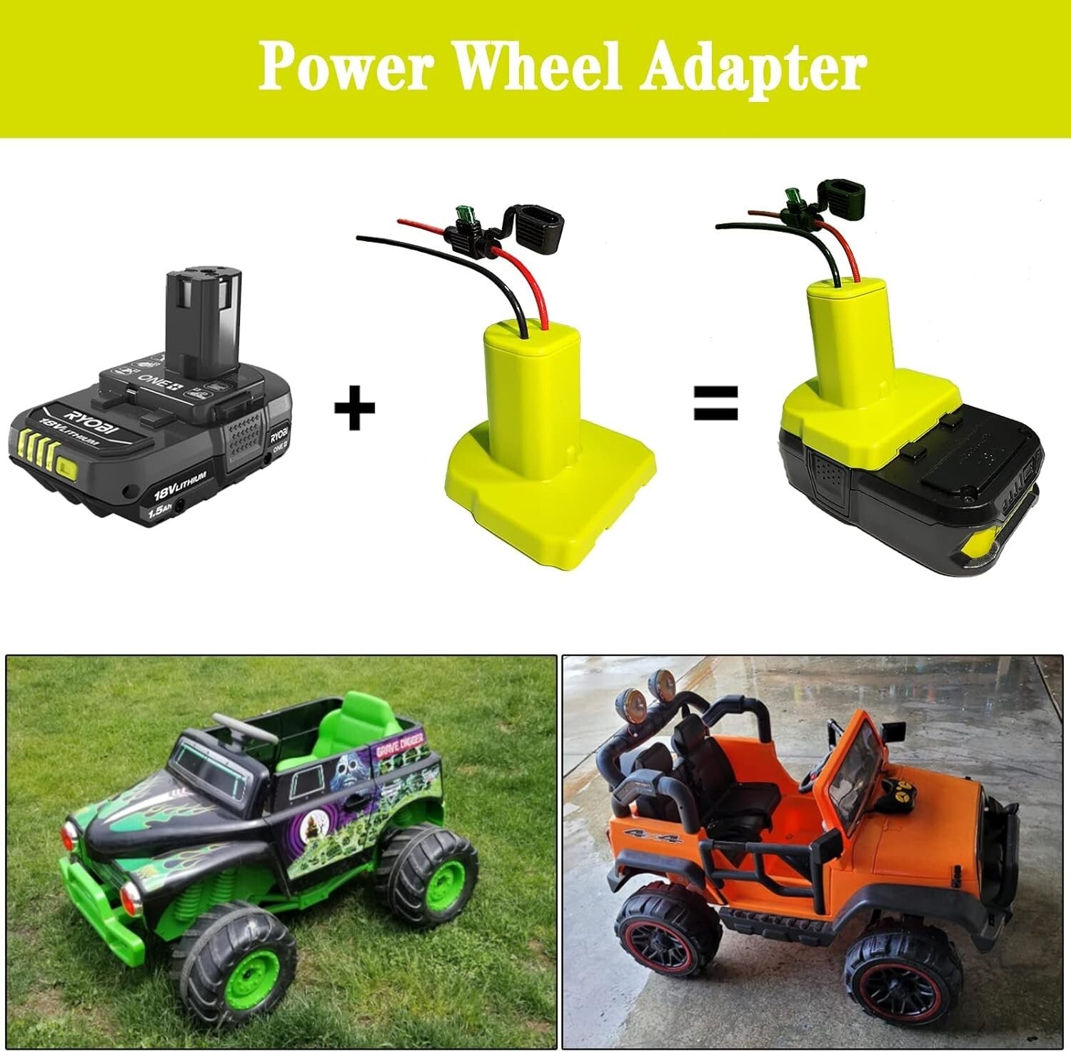 Universal 18V Battery Adapter for Power Wheels and Robotics Toy Upgrades
