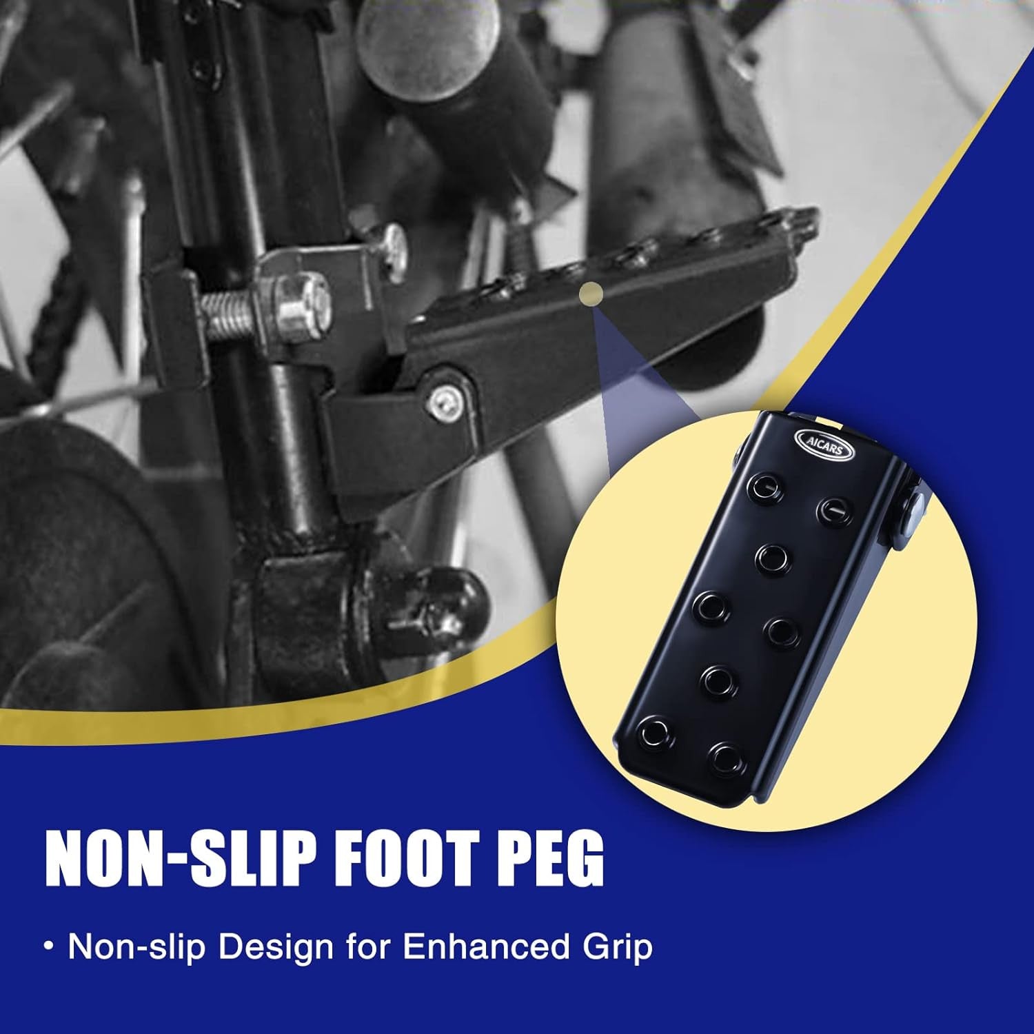 Universal Folding Motorcycle Foot Pegs Pedals Compatible with Mini Bikes and ATVs
