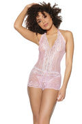 Blushing Garden Lace Teddy (OS/OSXL)