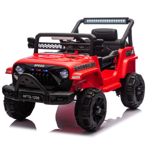 12V Kids Electric Ride-On Car with Power Wheels and LED Lights