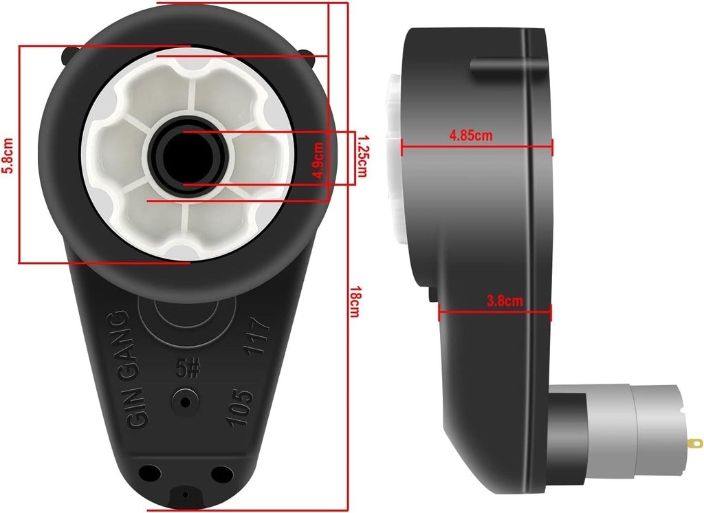 24V RS555 High Torque Motor with 30000RPM Gearbox for Power Wheels Upgrade