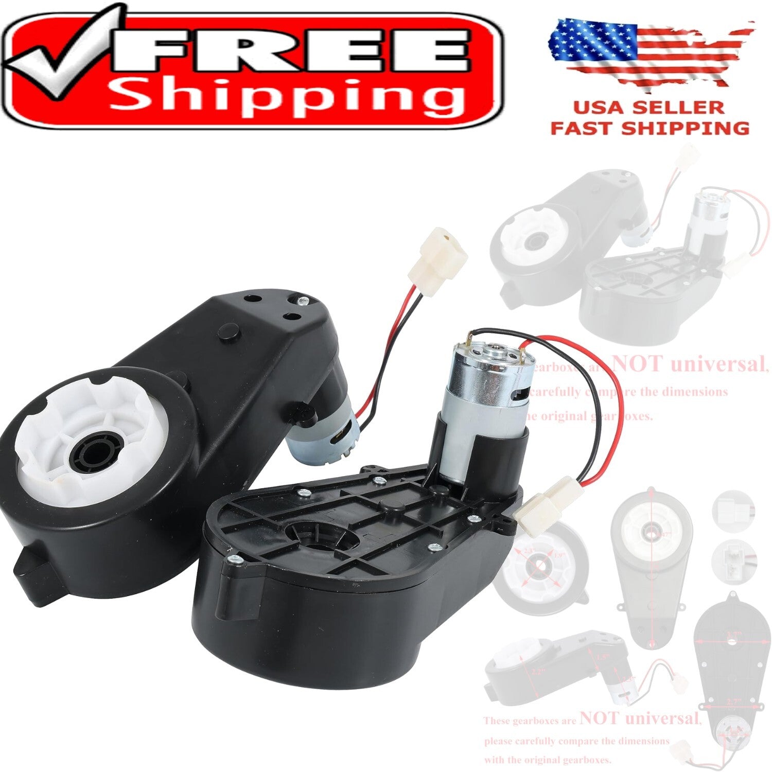 12V 550 Gearbox Set of 2 for High-Speed Kids Electric Vehicles Upgrade
