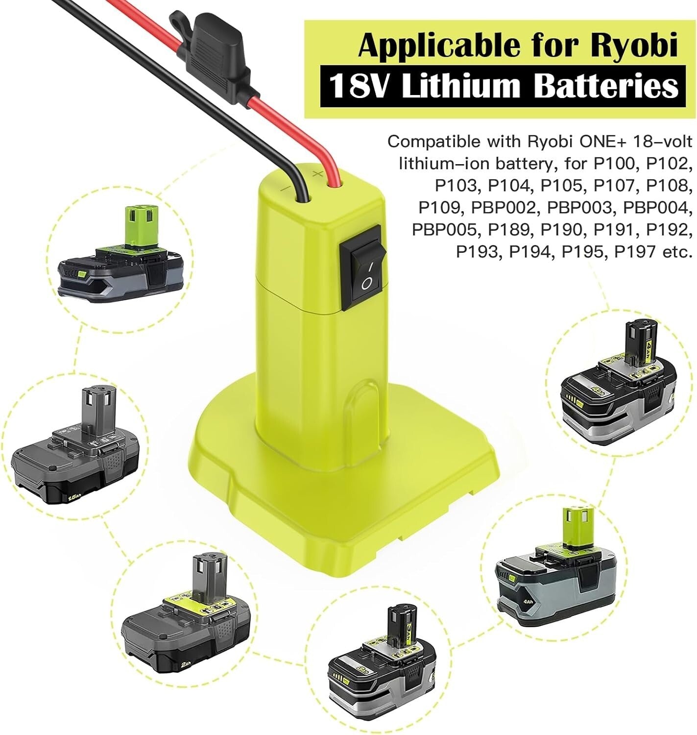 18V Power Wheels Adapter for RC Toys with Enhanced Safety Features