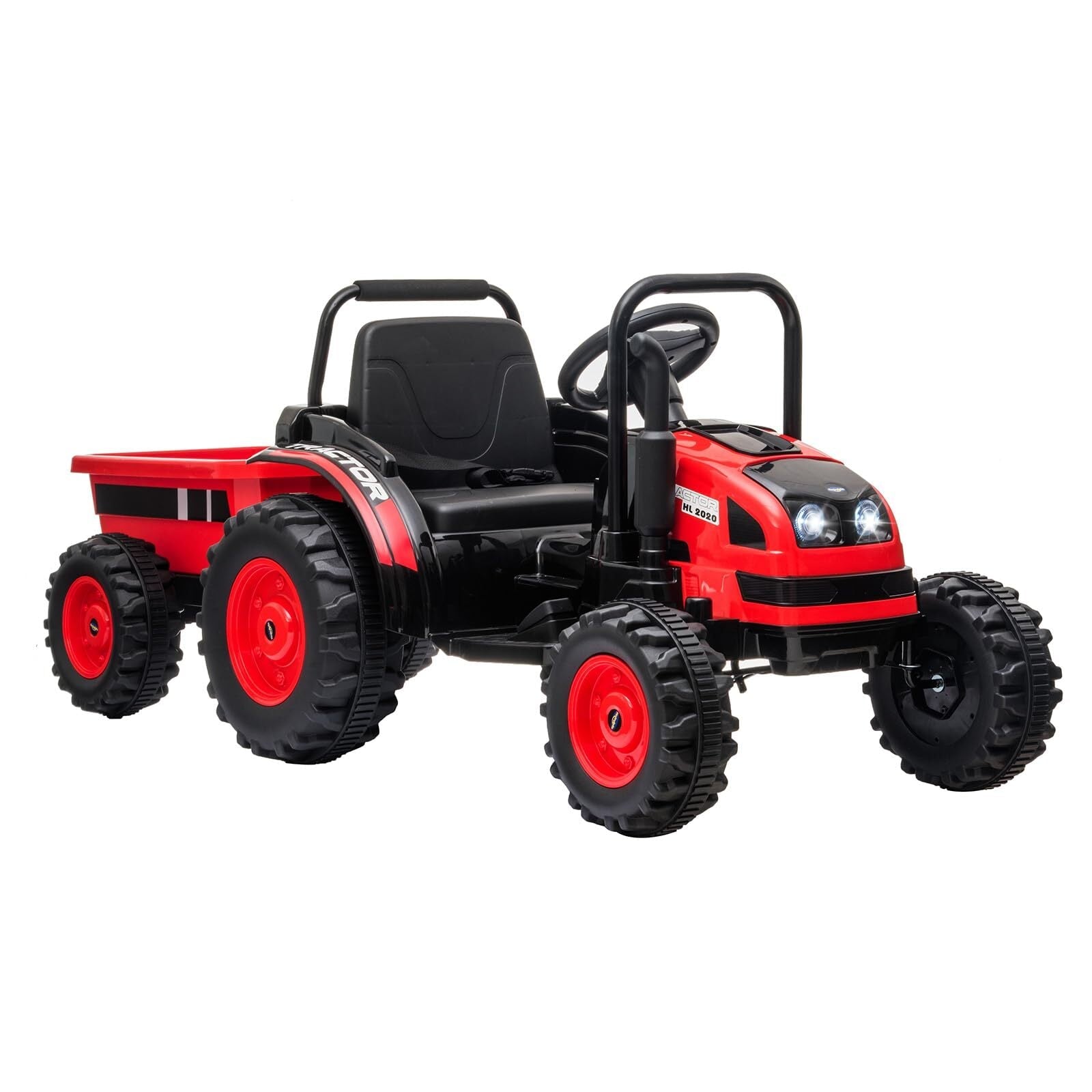 12V Electric Kids Ride-On Tractor with Trailer and Remote Control