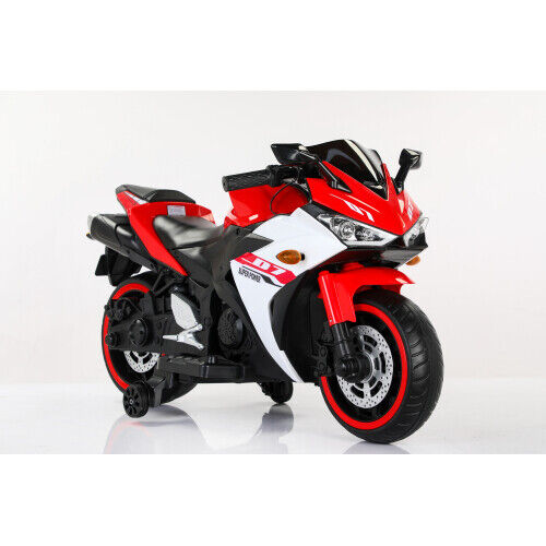 2024 Kids 12V Electric Ride-On Dirt Bike with Training Wheels for Children