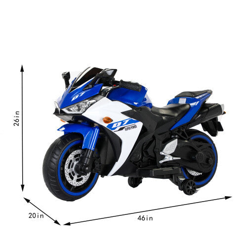 Kids 12V Electric Ride-On Dirt Bike with Training Wheels