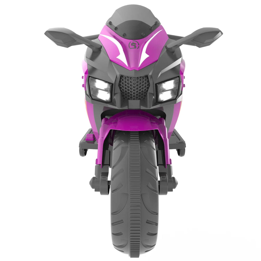 12V Kids Electric Ride-On Dirt Bike Motorcycle with Training Wheels Purple