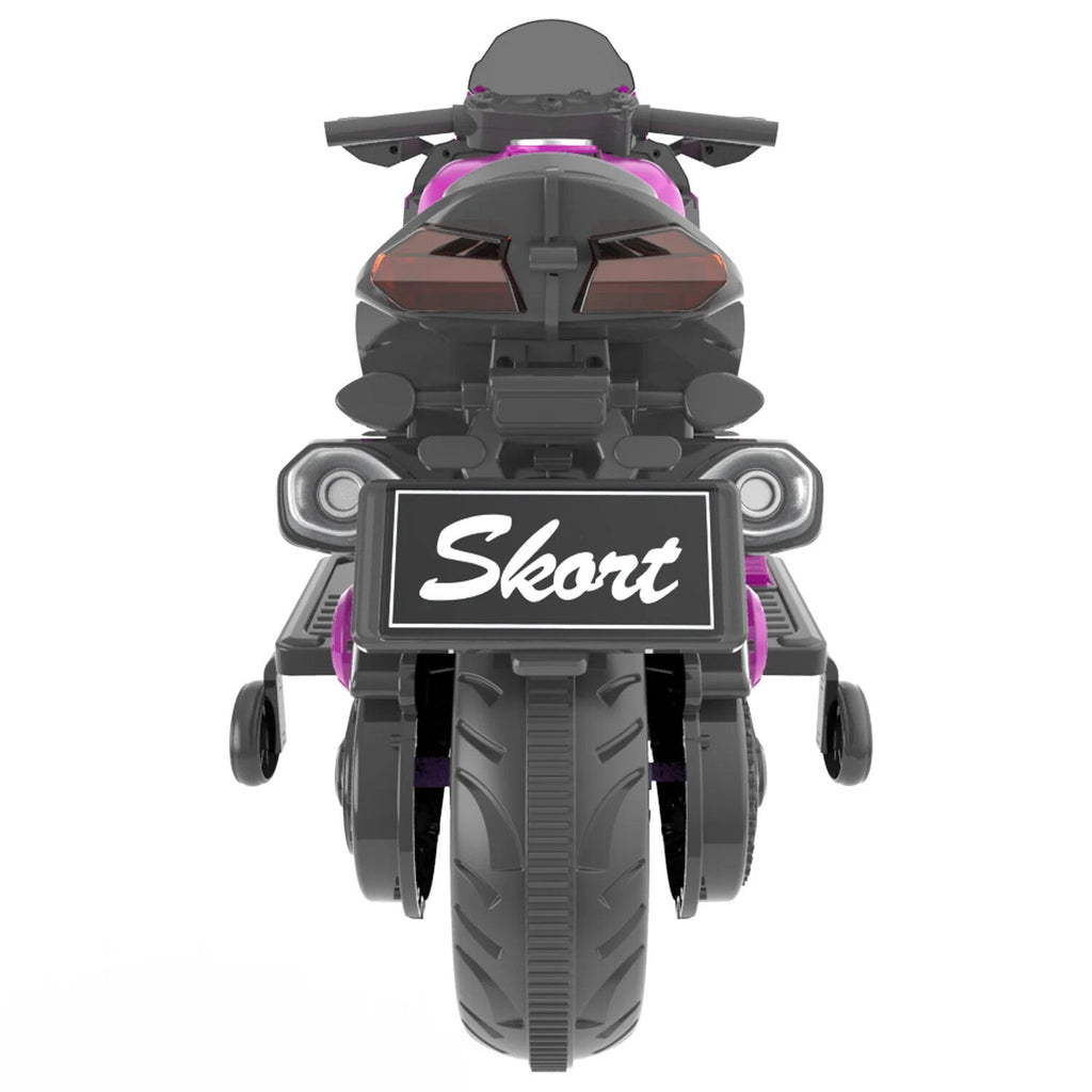 12V Kids Electric Ride-On Dirt Bike Motorcycle with Training Wheels Purple