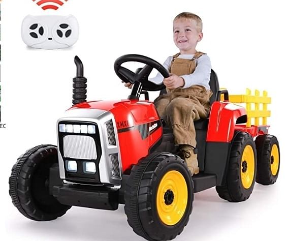 12V Kids Electric Ride-On Tractor Battery Powered 35W Rose