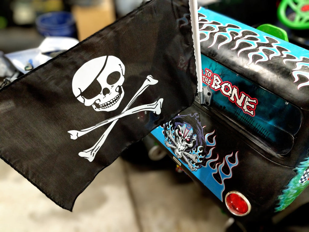 24V Mountable Jolly Roger Pirate Flag for Ride-On Grave Digger Toy